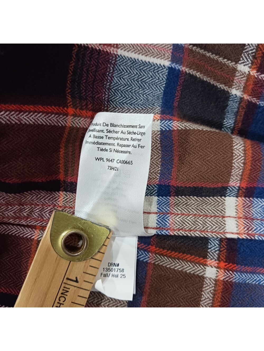Eddie Bauer Classic Fit Men's Red/Blue Flannel Plaid Button-Up Shirt Size Large - Picture 5 of 16
